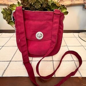 Bagallini Crossbody Bag NWOT Rich Burgundy Travel Adventure